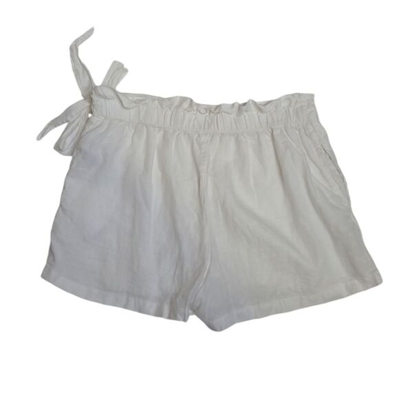 CHRISTIAN SIRIANO white linen pull on wrap skort shorts‎ coastal grandma XL - Picture 4 of 9